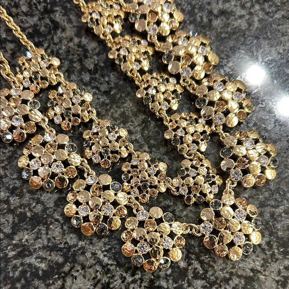 Talbots Gold Double Strand Statement Necklace - image 3